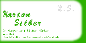 marton silber business card