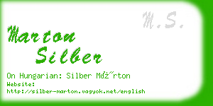 marton silber business card